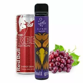 Одноразка Elf Bar 1500 Red Bull Grapes (Ельф бар Ред Булл Виноград)