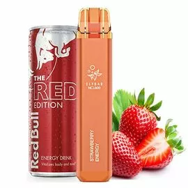 Электронные сигареты Elf Bar NC1800 Red Bull Strawberry (Ельф бар Ред Булл Клубника)