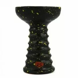 Чаша для кальяну RS Bowls Ideal (SI) глянсова чорна із жовтими точками
