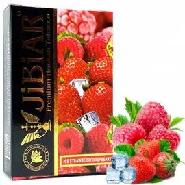 Тютюн Jibiar Ice Strawberry Raspberry (Джибіар Айс Полуниця малина) 50 грам