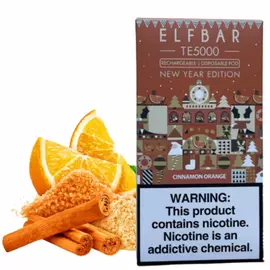 Електронні сигарети Elf Bar TE5000 Christmas Edition Cinnamon Orange (Ельф бар Апельсин з Корицею)