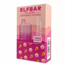 Електронні сигарети Elf Bar BC3000 Strawberry Ice Cream (Ельф бар Полуничне Морозиво)