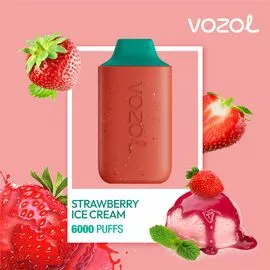 Електронна сигарета Vozol 6000 Strawberry Ice Cream (Полуничне Морозиво)