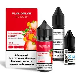 Жидкость Набор Flavorlab PE 10000 Strawberry Energy (Клубничный Энергетик) 30мл 5%