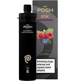Электронная сигарета Das Posh 20000 Blueberry Sour Raspberry (Черника Кислая Малина)