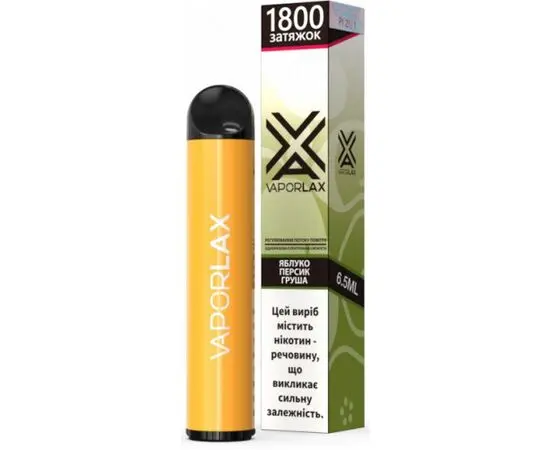 Одноразка Vaporlax (Вапорлакс) Яблуко Персик Груша 1800| 5%