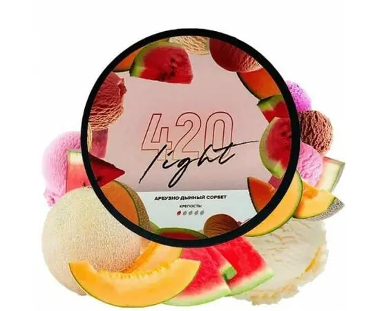 Табак 420 Light Line Арбузно-Дынный Сорбет 100 грамм