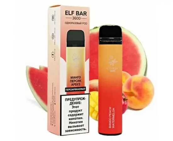 Одноразка Elf Bar 3600 Mango Peach Watermelon (Ельф бар Манго Персик Кавун)
