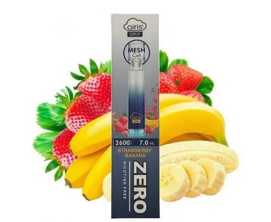 Одноразка Airis Strawberry Banana (Аирис Клубника Банан) 2600  (БЕЗ НИКОТИНА)