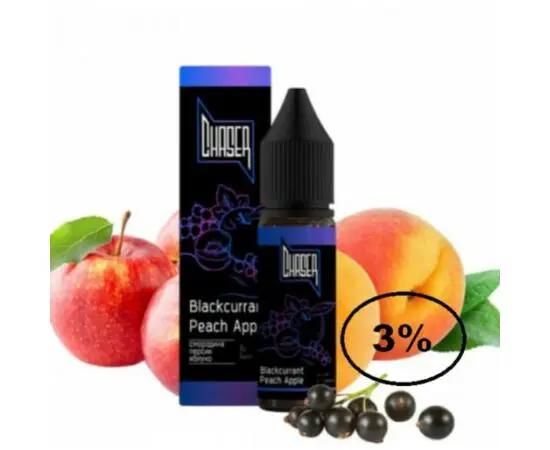 Жидкость Chaser Black Blackcurrant Peach Apple (Чейзер Блэк Черная Смородина Персик Яблоко) 15мл, 3%
