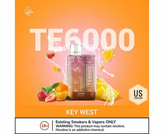 Одноразка Elf Bar Te6000 Key West (Клубника Ананас Апельсин)