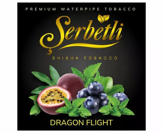 Тютюн Serbetli Dragon Flight (Маракуя М'ята Чорниця) 100 гр