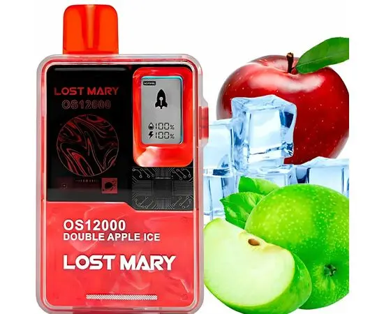 Одноразка Lost Mary OS12000 Double Apple Ice (Подвійне Яблуко Лід)