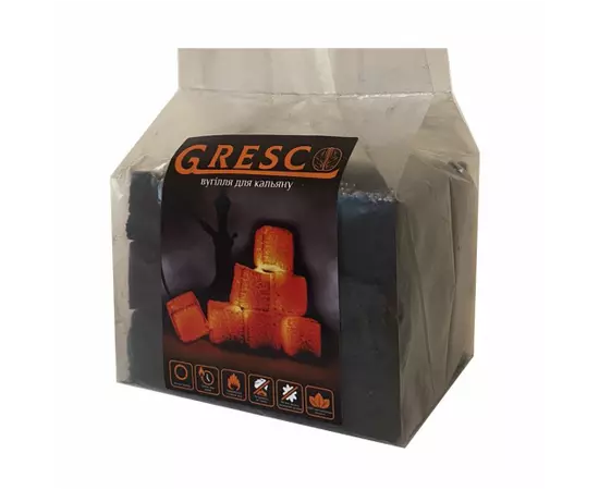 Вугілля для кальяну Горіховий Gresco без коробки 0,5 кг