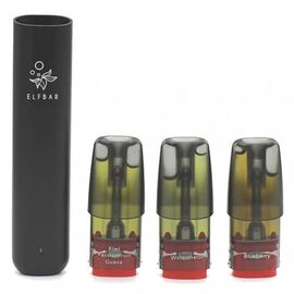 Elf Bar lite350 350 мАч Black+3 картриджа Многоразовая Pod-система