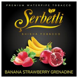 Тютюн Serbetli Banana Strawberry Grenadine (Банан Полуниця Гренадін) 100 гр