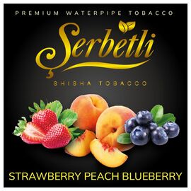 Тютюн Serbetli Strawberry Peach Blueberry (Полуниця Персик Чорниця) 100гр