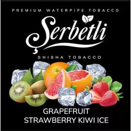 Тютюн Serbetli Ice Grapefruit Strawberry Kiwi (Грейпфрут Полуниця Ківі Льод) 100 гр