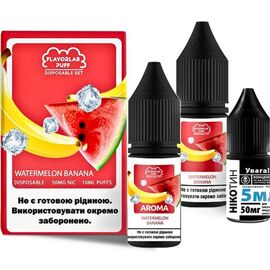 Рідина Набір Flavorlab Puff Watermelon Banana (Кавун Банан) 10мл 5%