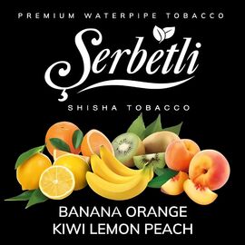 Табак Serbetli Banana Orange Kiwi Lemon Peach (Банан Апельсин Киви Лимон Персик) 100 гр