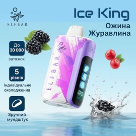 Одноразка Elf Bar Ice King 30000 Blackberry Cranberry (Ожина Журавлина)
