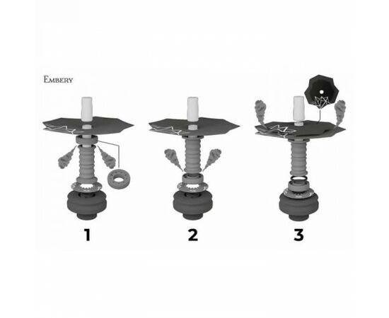 Кальяни Embery (Ембері) MONO Mini Flip Silver black Кальяни Embery (Ембері) MONO Mini Flip Silver black